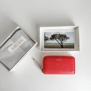 Aritzia DK Peony Pink Zipper Wallet NWT